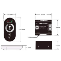 LED rádiový dotykový stmívač/vypínač 12V - 12V DC s dálkovým ovládáním pro všechny stmívatelné LED žárovky DC napětí dotykový rá